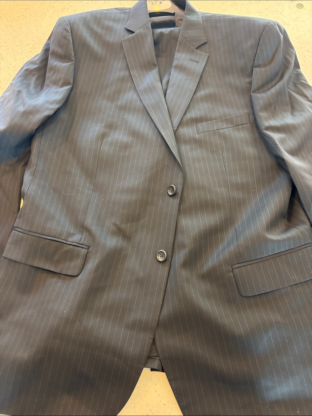 Pronto Uomo Charcoal Pinstripe Two-Button Suit Jacket